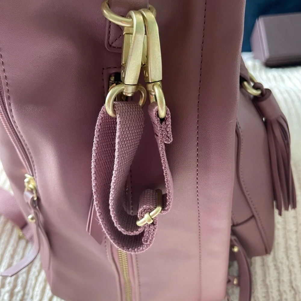 Skip Hop Pink Leather Diaper Backpack